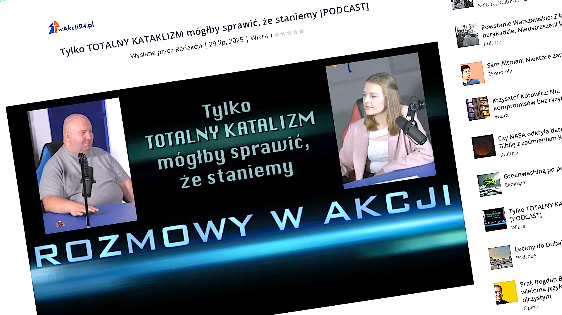Ks. Bartłomiej Łuczak Tylko totalny kataklizm